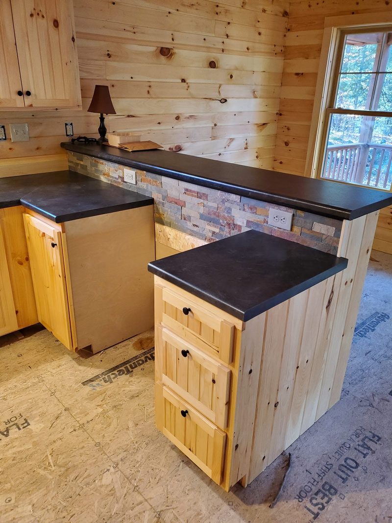 Custom kitchen cabinetry and island